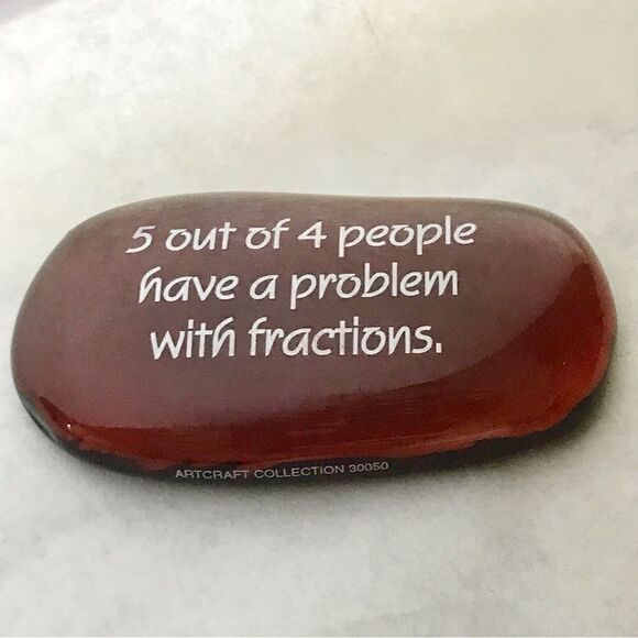 Amusing Comical Mathematical Quote Amber Brown FlatMarble Glass Paperweight - Picture 3 of 14